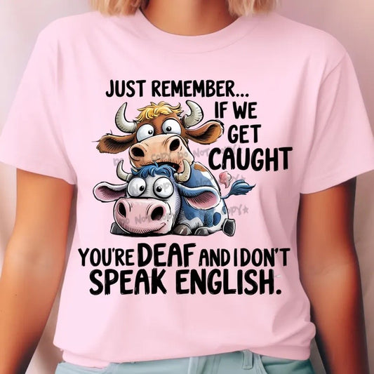 Just Remember...We get caught you're deaf and I don't speak
English- DTF&UV