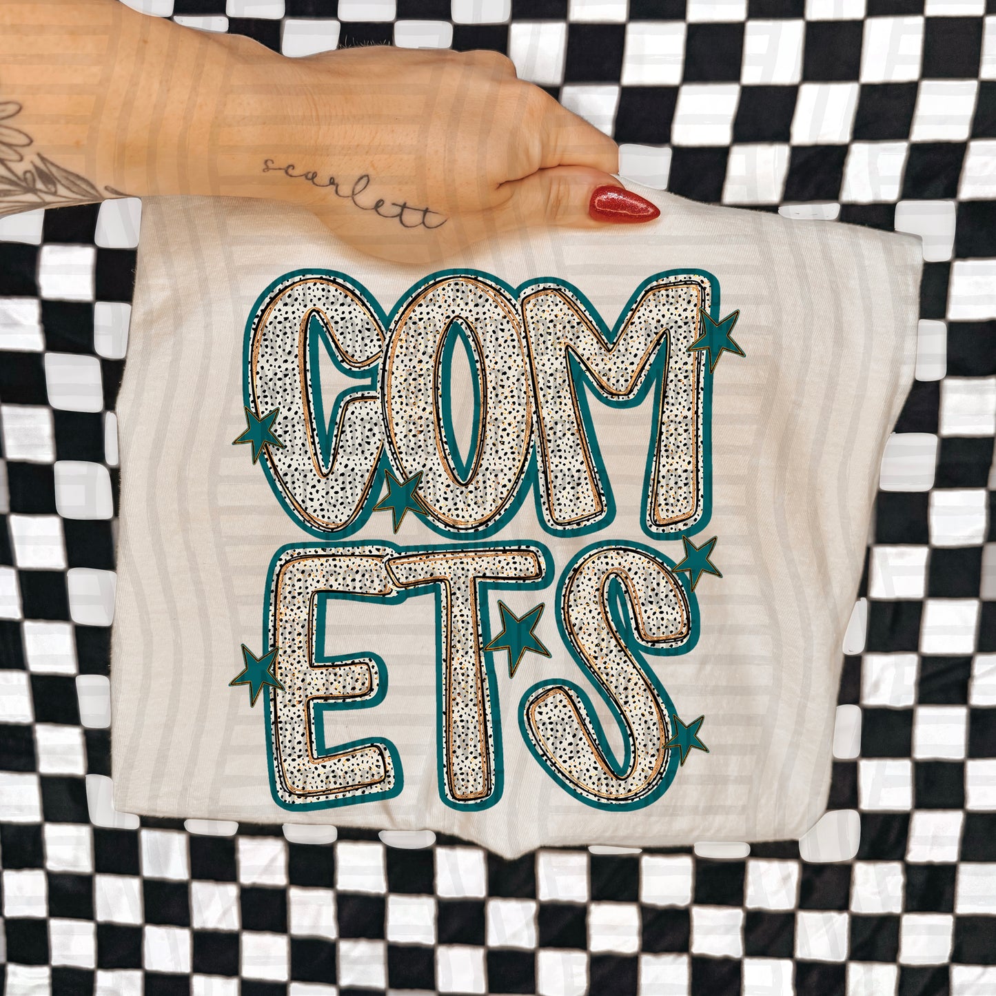 Teal Dotty (DROPDOWN MENU)-DTF&UV