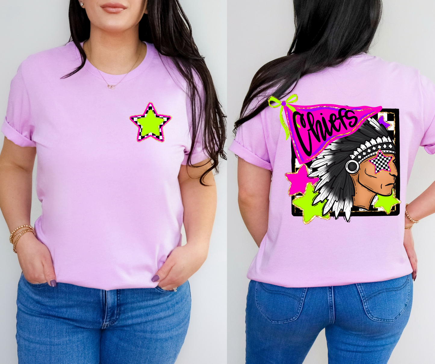 Neon Checkered Mascots(Dropdown)-DTF&UV