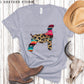Faux Sequin Leopard And Serape Lamb In Stance - DTF