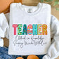 Teacher Clothed In Knowledge Shaping Minds With Care Faux Embroidery DTF