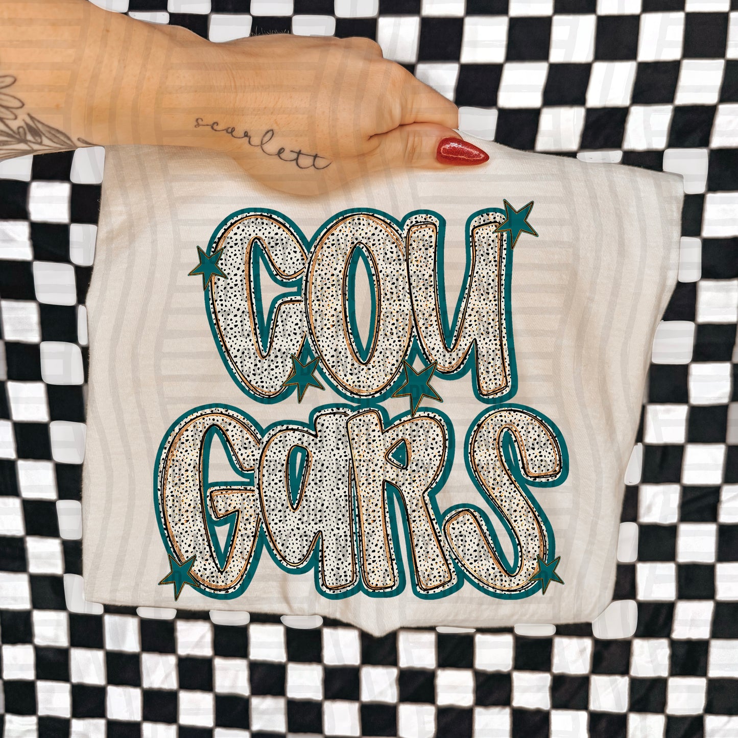 Teal Dotty (DROPDOWN MENU)-DTF&UV