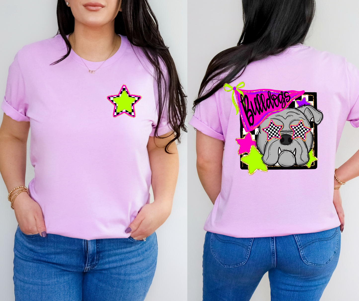 Neon Checkered Mascots(Dropdown)-DTF&UV