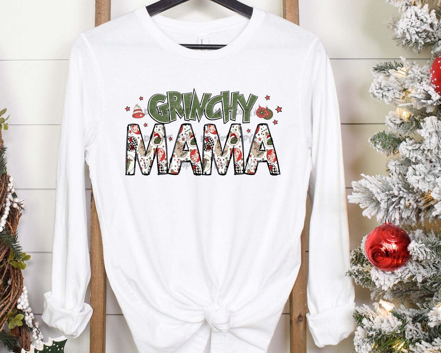 Mama christmas ornament pattern -DTF