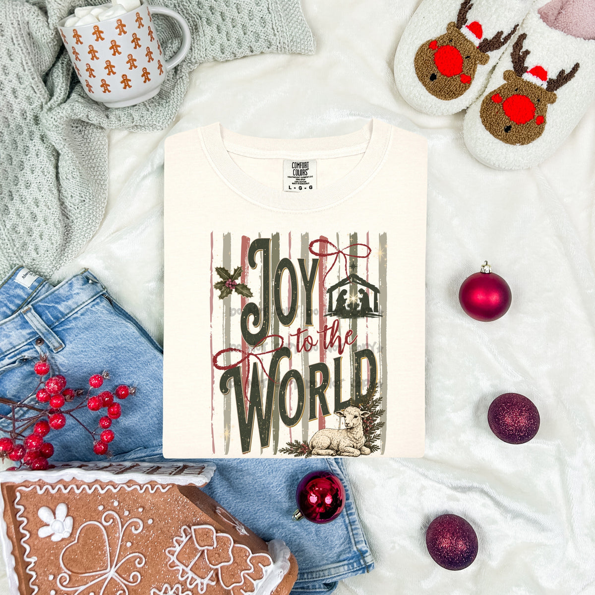Joy to the World stripes- DTF&UV