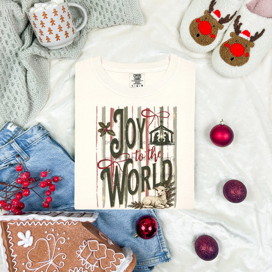 Joy to the World stripes- DTF DEAL