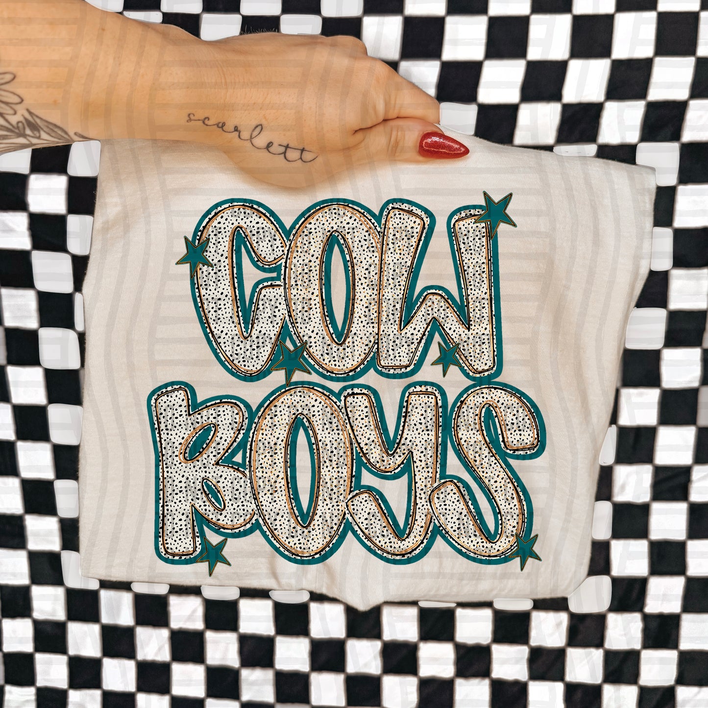 Teal Dotty (DROPDOWN MENU)-DTF&UV