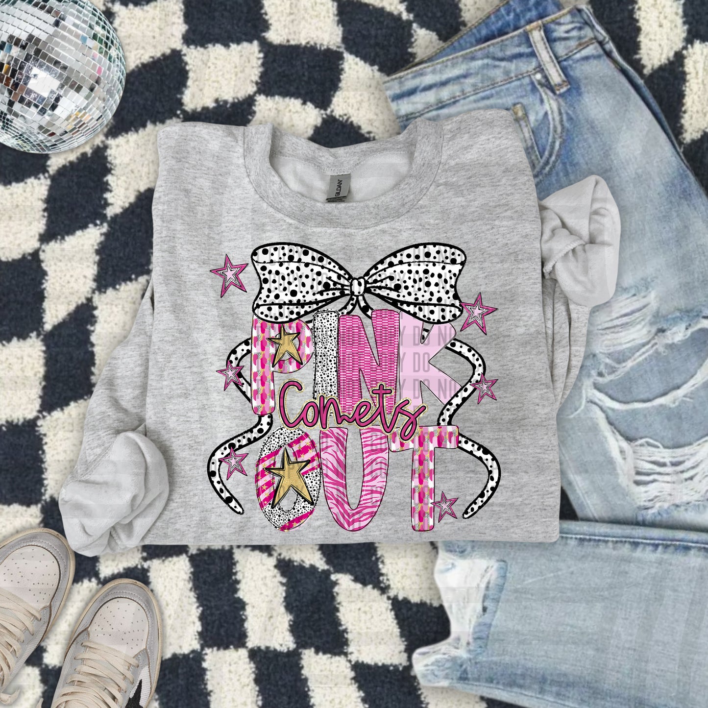 Pink out Gold- (DROPDOWN MASCOT)-DTF&UV