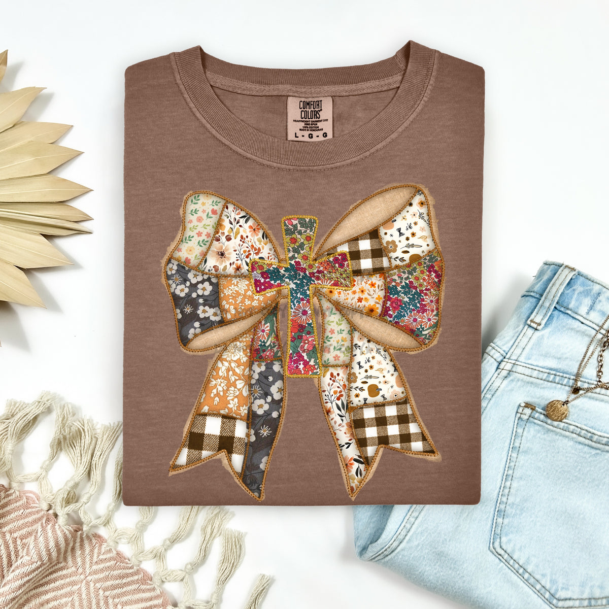 Quilt bow and cross-DTF&UV