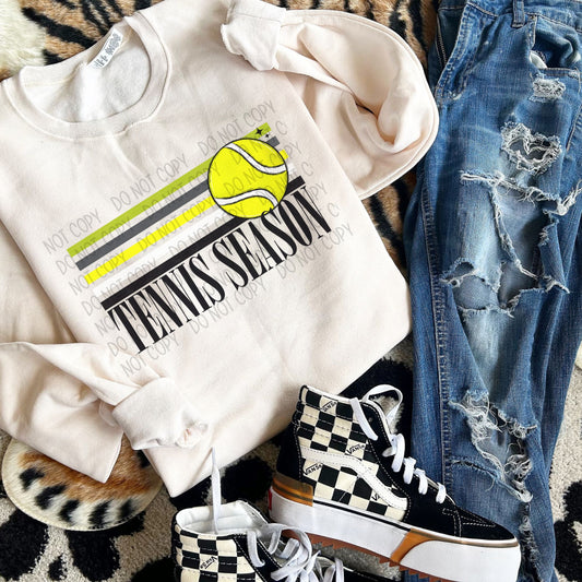 Tennis Season Retro Stripe-dtf