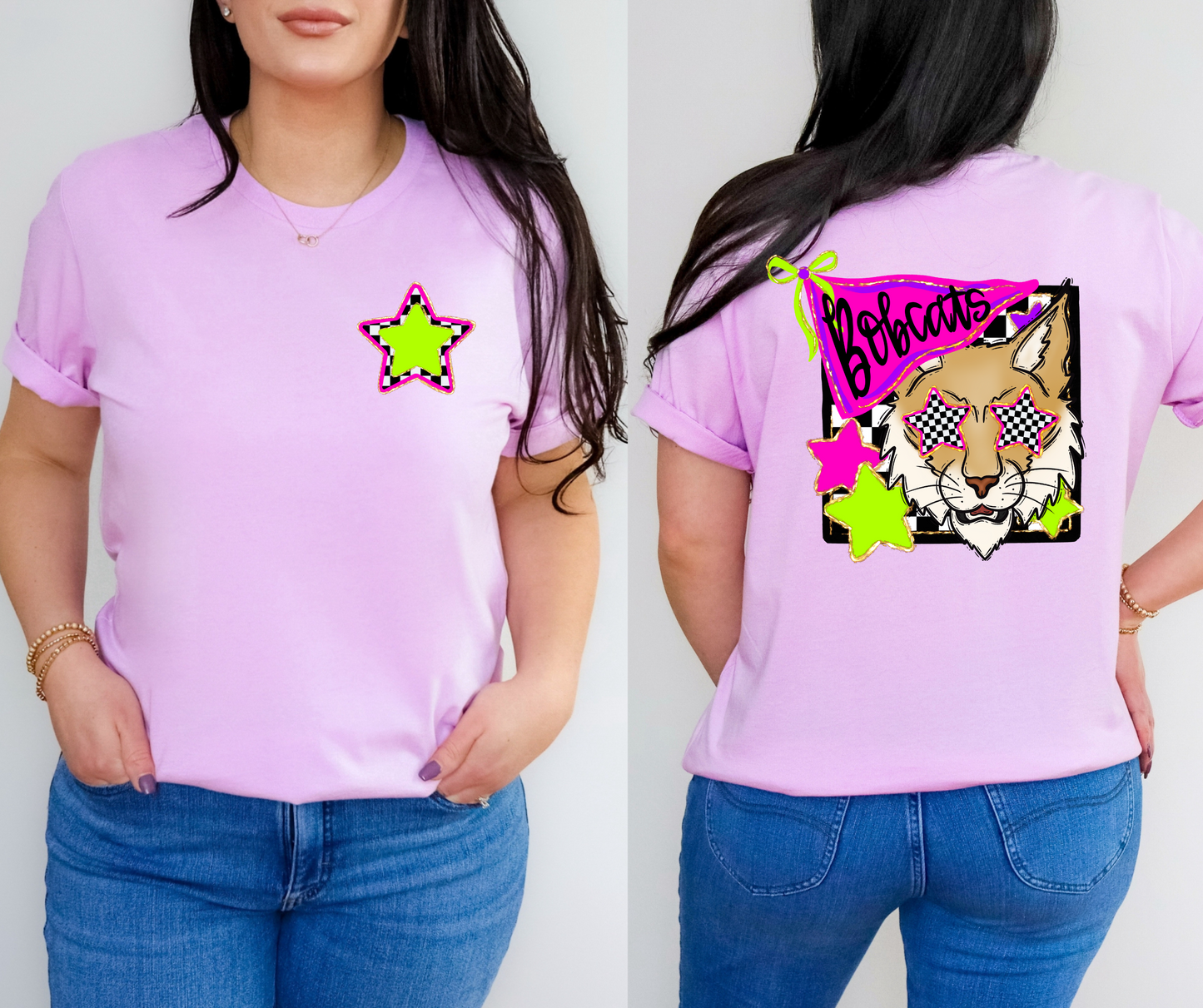 Neon Checkered Mascots(Dropdown)-DTF&UV