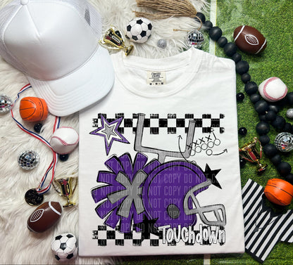 Football Helmet- Pom(Dropdown)- DTF&UV