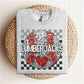 Baseball Mascots Faux Embroidery Checkered Sequins -DTF