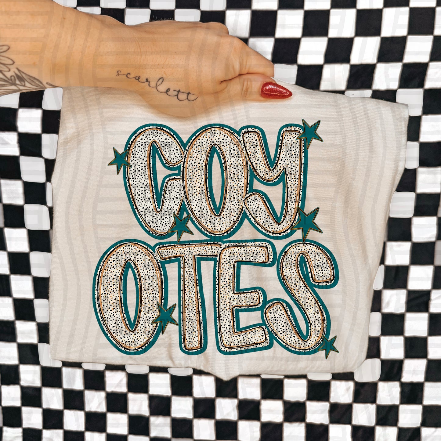 Teal Dotty (DROPDOWN MENU)-DTF&UV