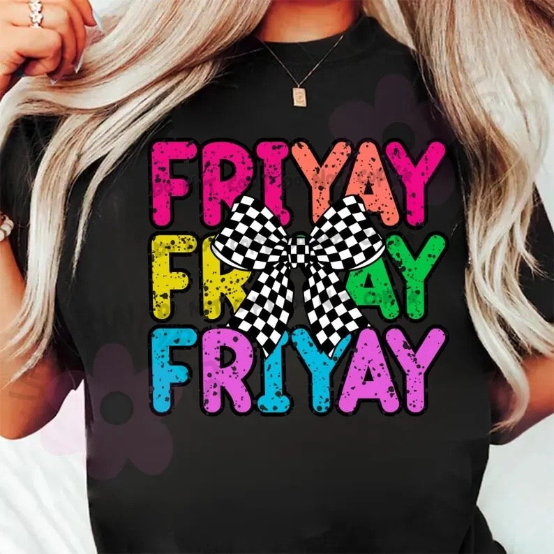 Friyay with Checkered bow- DTF&UV