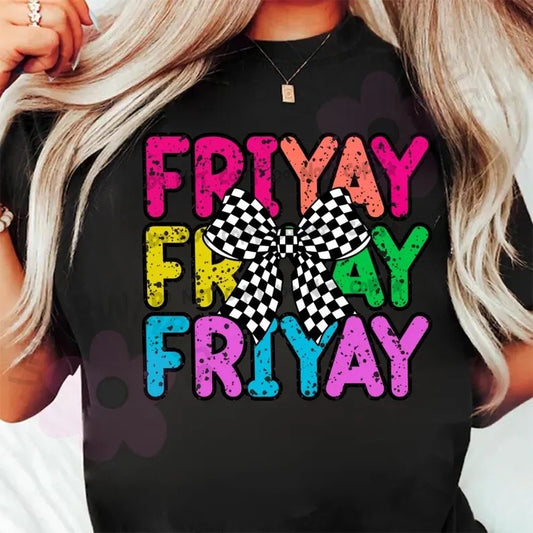 Friyay with Checkered bow- DTF&UV