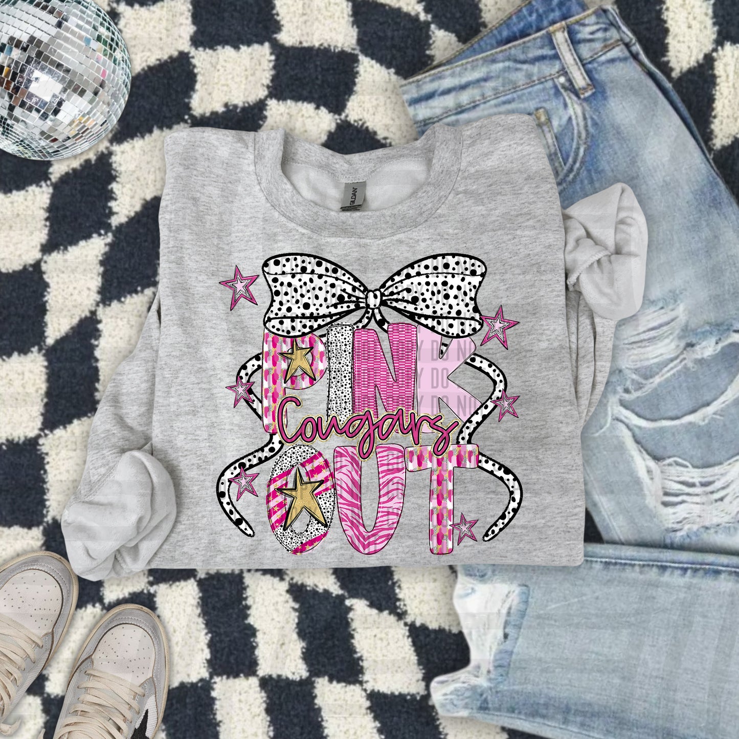 Pink out Gold- (DROPDOWN MASCOT)-DTF&UV