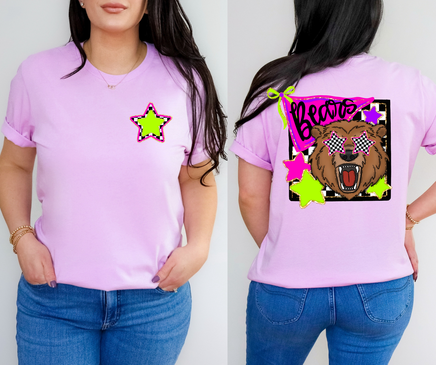 Neon Checkered Mascots(Dropdown)-DTF&UV