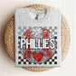 Baseball Mascots Faux Embroidery Checkered Sequins -DTF