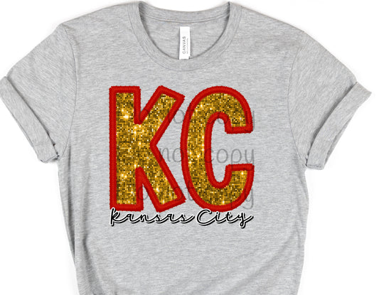 KC Kansas City gold sequin-DTF