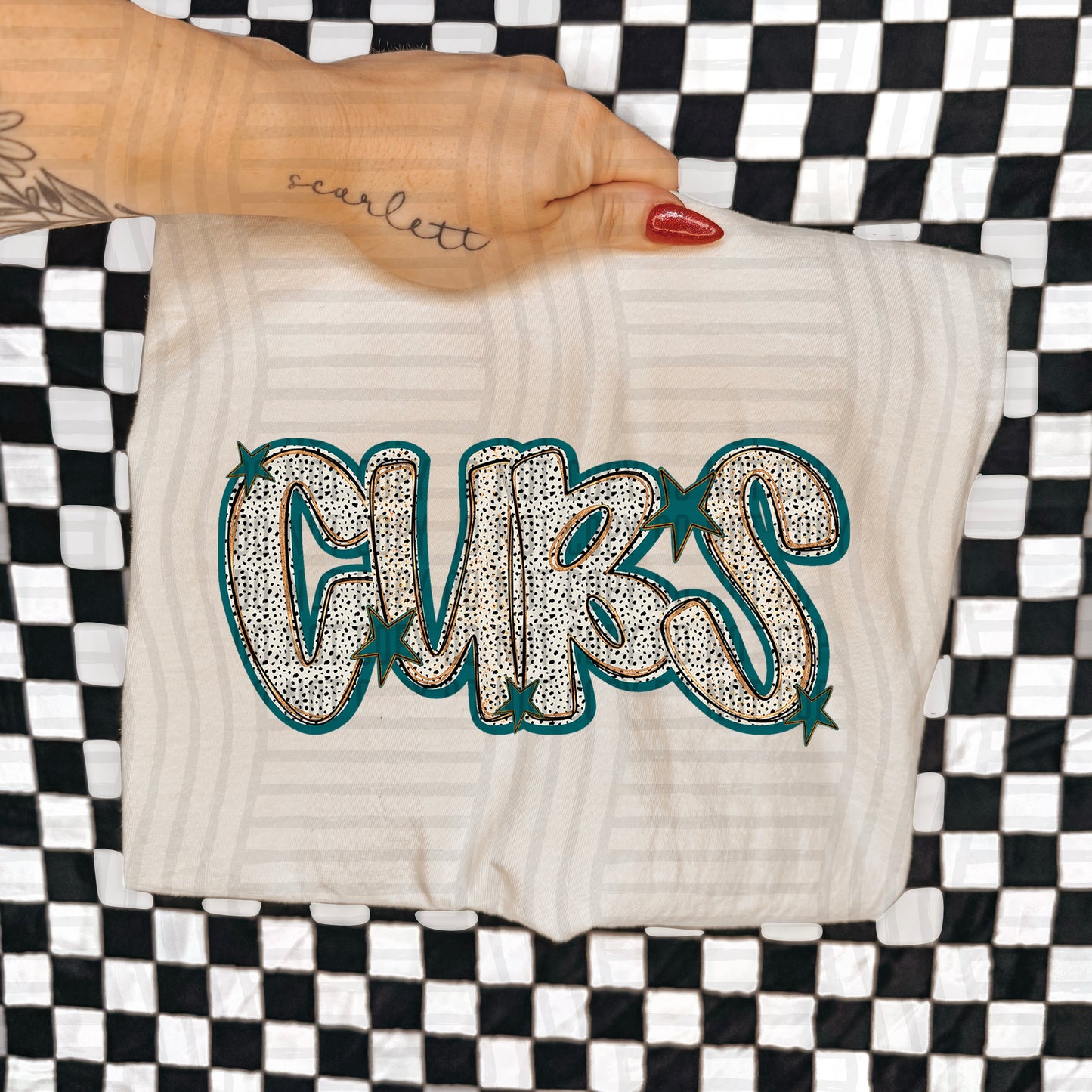 Teal Dotty (DROPDOWN MENU)-DTF&UV