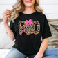 Boo leopard with pink bow -DTF&UV