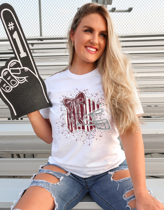 Maroon and White Helmet splatter-DTF & UV