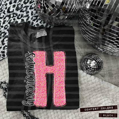 Pink Glitter Leopard Initial or word-CUSTOM: (ANY NAME, ANY MASCOT)-DTF&UV