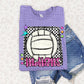 Bright preppy volleyball- (DROPDOWN MASCOT)-DTF&UV
