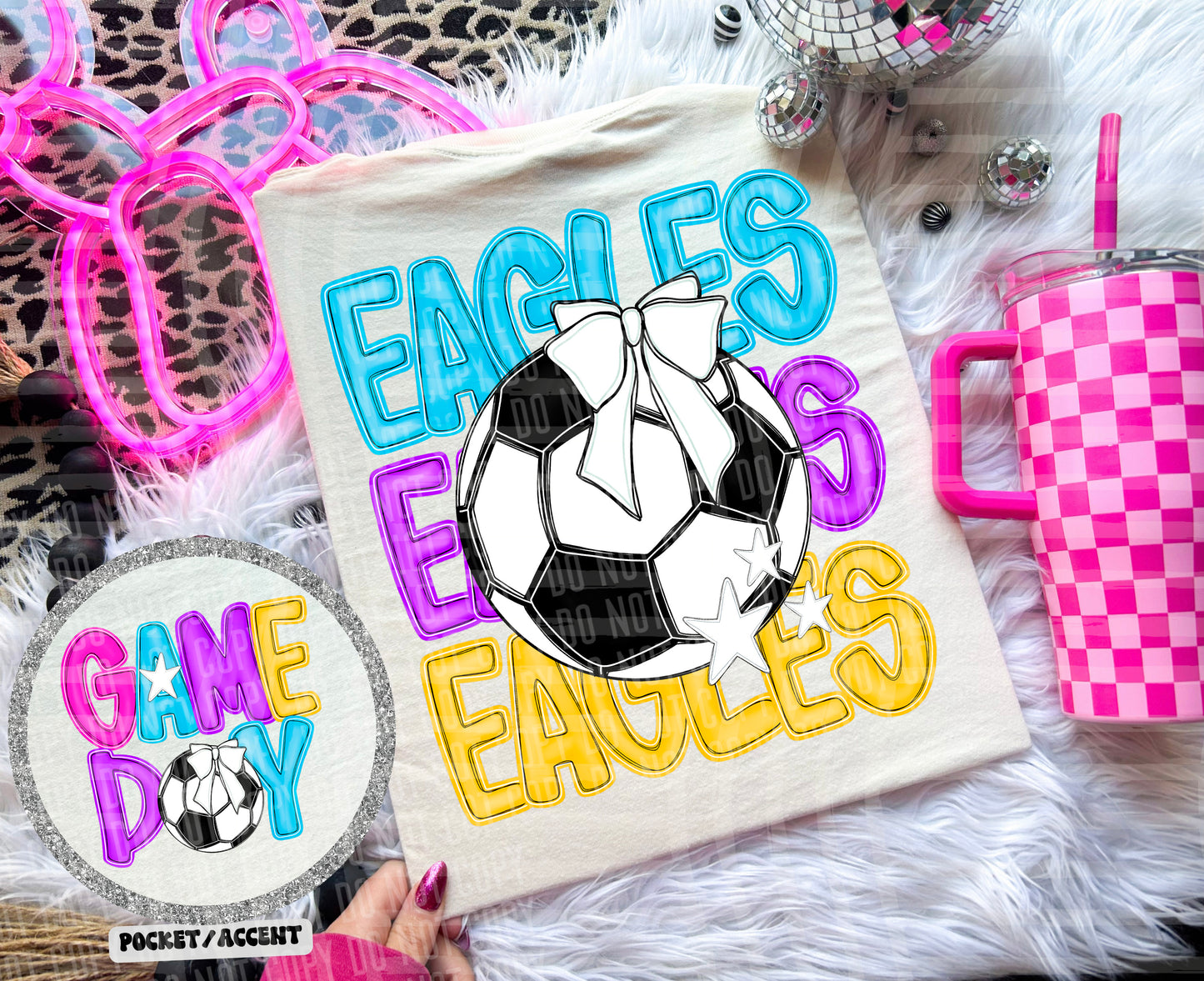 Bright Preppy Soccer(included FRONT AND BACK) DROPDOWN- DTF&UV