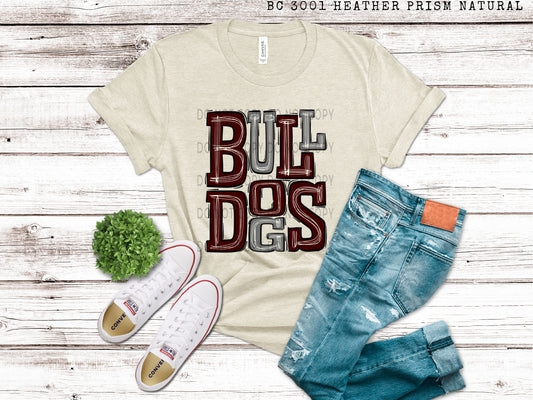 Bulldogs Maroon and Gray - DTF