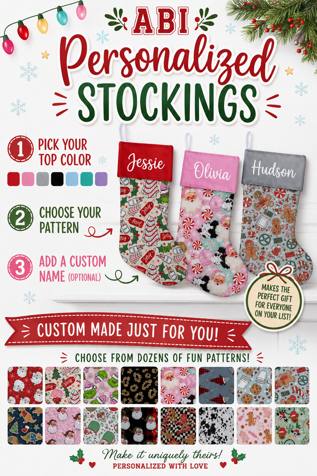 ABI Personalized Stockings -Pre Order