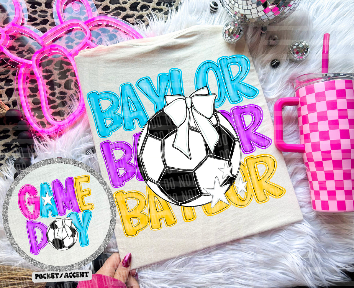 Bright Preppy Soccer(included FRONT AND BACK) DROPDOWN- DTF&UV