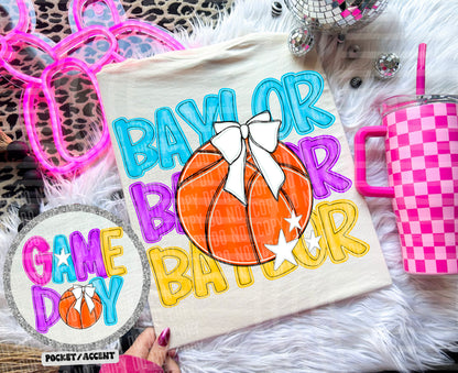 Bright Preppy Basketball(included FRONT AND BACK) DROPDOWN- DTF&UV
