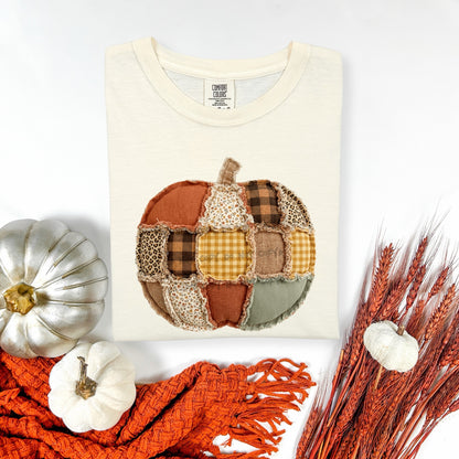 Faux quilt patch pumpkin- DTF&UV