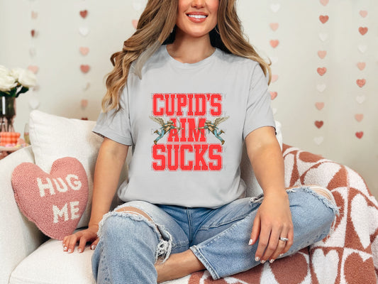 Cupid’s Aim Sucks Red Varsity Outline With Cowboy Cupids DTF