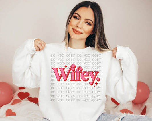 Wifey Pink Retro DTF