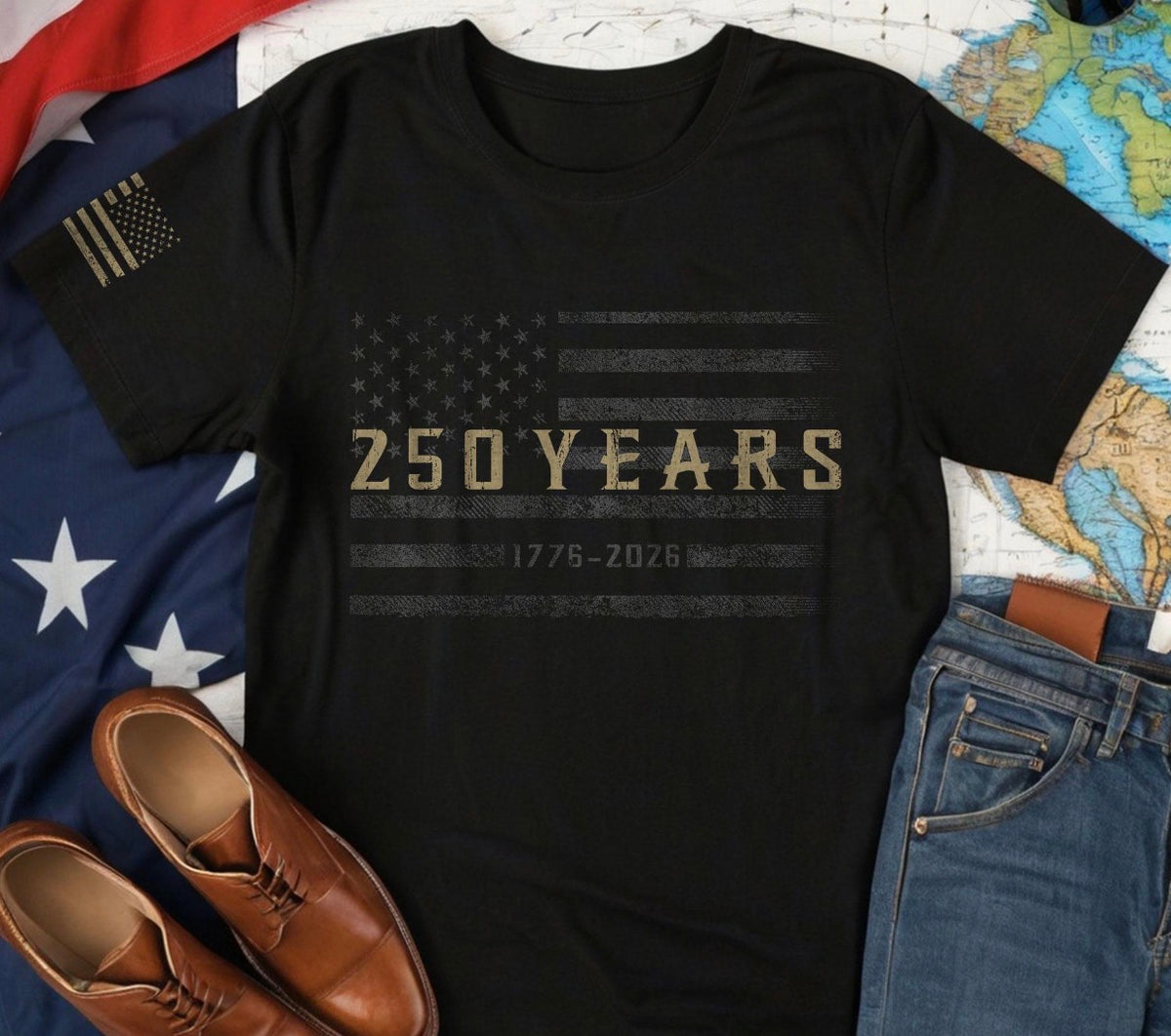 250 Years & pocket sleeve flag- DTF&UV