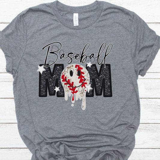 Mom sequin melt baseball-DTF