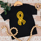 Childhood cancer gold ribbon sequin-DTF