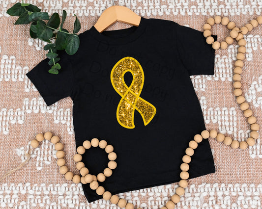 Childhood cancer gold ribbon sequin-DTF