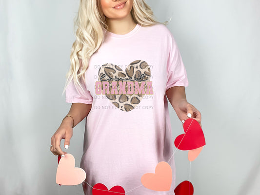 Loved Grandma Leopard Heart DTF