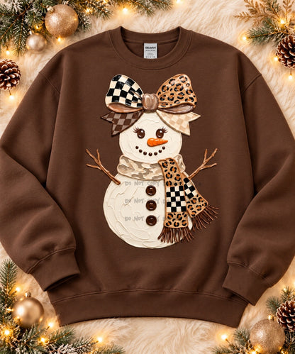 Leopard and checkered Snowman-DTF&UV