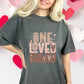 One Loved Bulldog Light Pink And Brown Hearts DTF