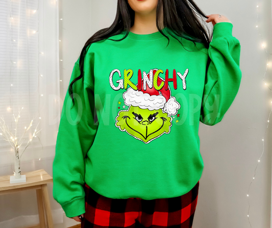 Grinchy dot stripe letters-DTF