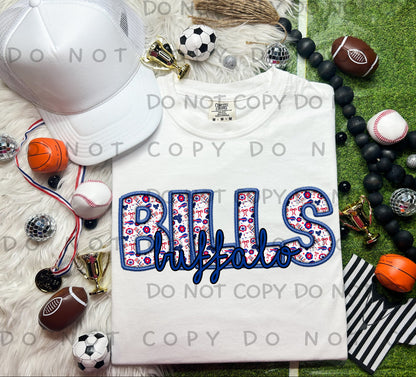 Football  Faux Embroidery(all in drop down) -DTF