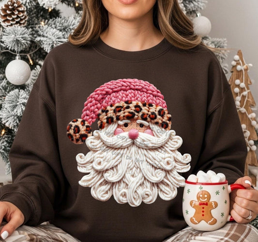 Yarn Santa Red and Leopard hat- DTF&UV