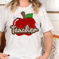 Teacher red apple-DTF