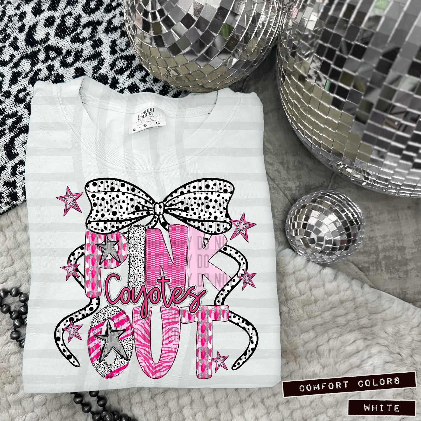 Pink out Silver- (DROPDOWN MASCOT)-DTF&UV