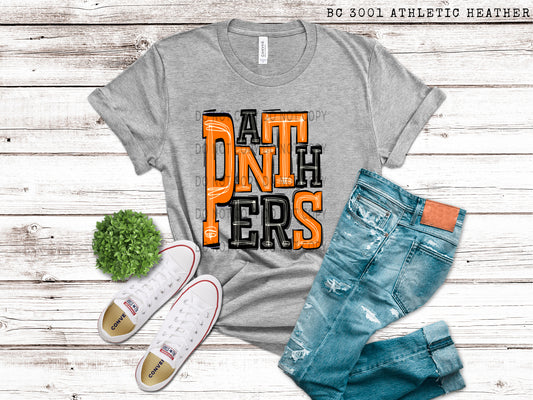 Panthers Black and Orange - DTF